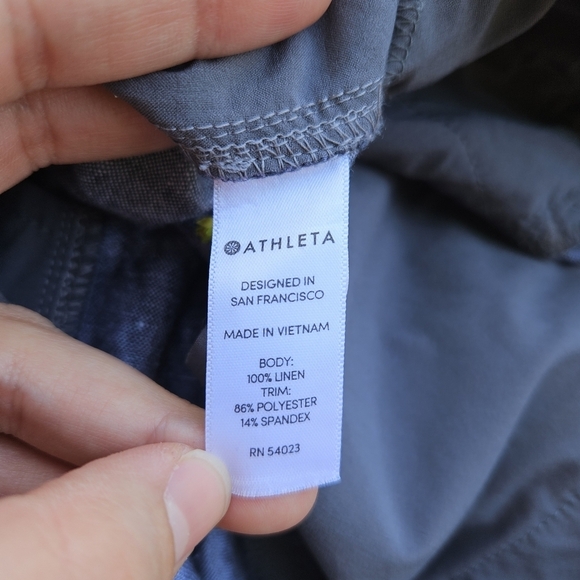Athleta Bali linen ankle pant gray size 12 - Picture 5 of 7